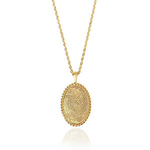 Centime Sterling Silver Fingerprint Tag Necklace, Mom's Thumbprint Memorial Jewelry, Unisex Gift for Special Occasions