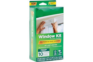 Duck Brand Window Insulation Kit - Winter Seal Kit Fits up to 10 Windows - Rolled Shrink Film Cuts to Size for Easy Indoor Installation - Tape Included - 62 In. by 420 In.- Clear