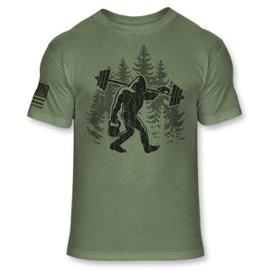 Bigfoot Weight Lifting T-Shirt - Funny Sasquatch Gym Workout Shirt - Big Foot Weight Training Tee - Soft Blend T - A283 Multicolor