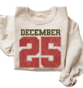 December 25 Shirt, Unisex Retro Christmas Sweatshirt