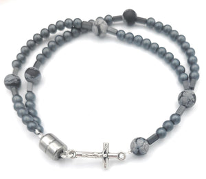 Wrist Rosary Mens Matte Hematite