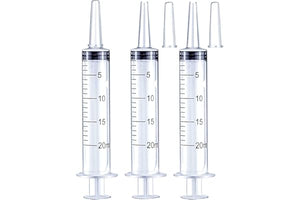 20ml Syringe for Liquid, Oral, Scientific Labs, Measurement, Dispensing, with Cap- 3 Pack 20ml Syringes