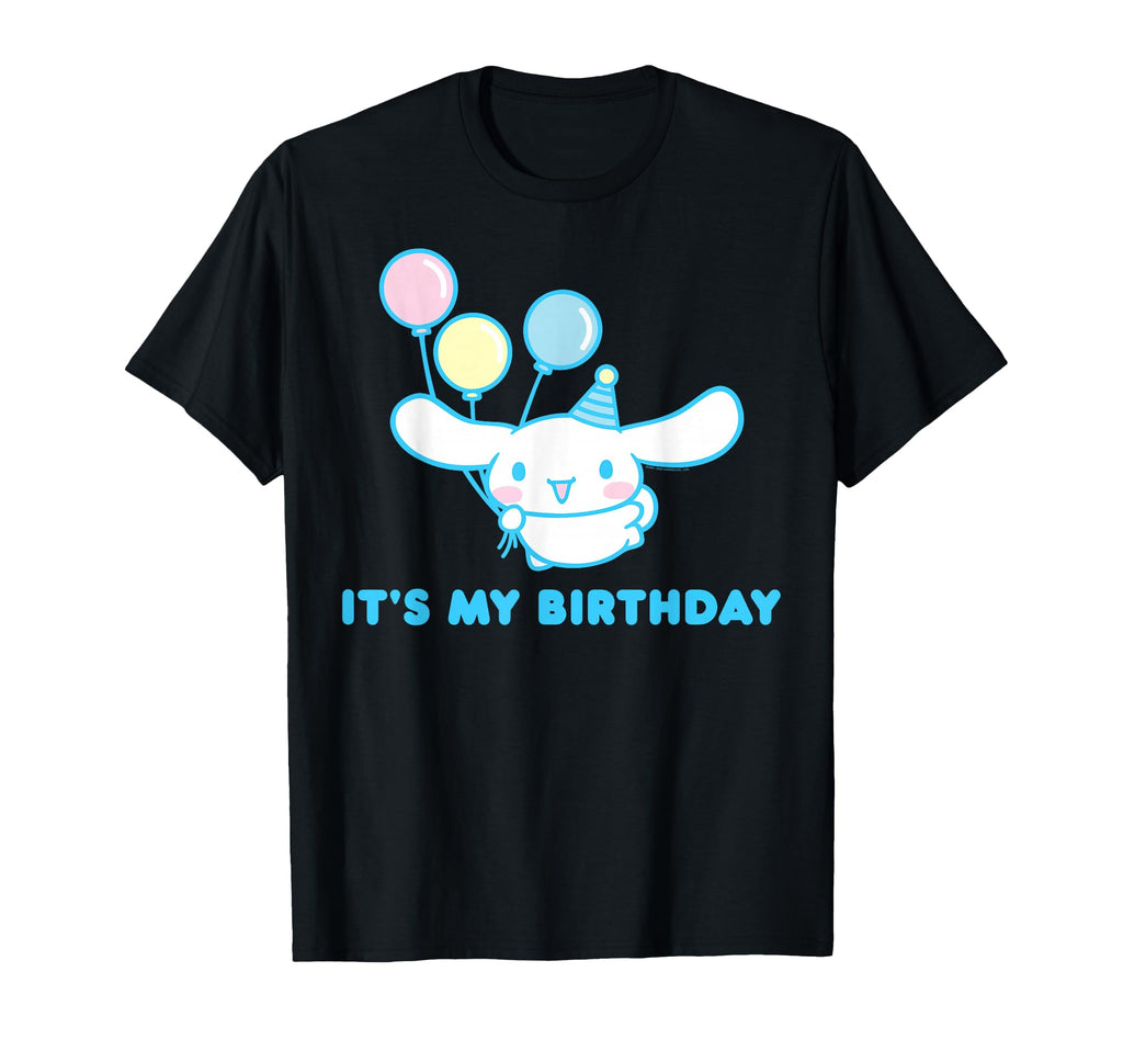 Sanrio Cinnamoroll Birthday T-Shirt: Adult Classic Fit, Blue Crew Neck, Short Sleeve