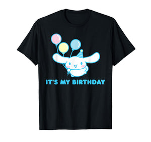 Sanrio Cinnamoroll Birthday T-Shirt: Adult Classic Fit, Blue Crew Neck, Short Sleeve
