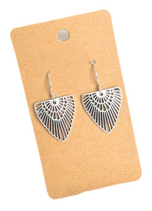 Art Deco Filigree Charms on Sterling Silver Earrings