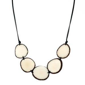 Tagua Necklace Chips in Natural Ivory White Handmade Fairtrade, Adjustable by Florama Natural Jewelry