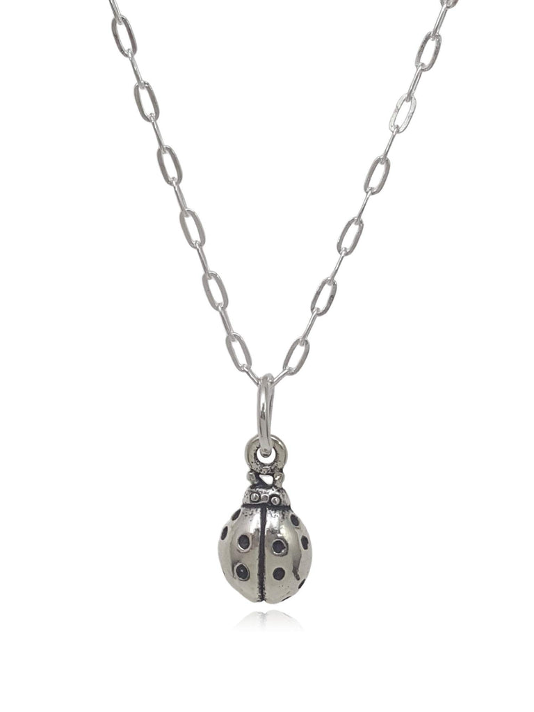 EnCharmed Sterling Silver Teeny Tiny Ladybug 3D Good Luck Charm Necklace, 18"