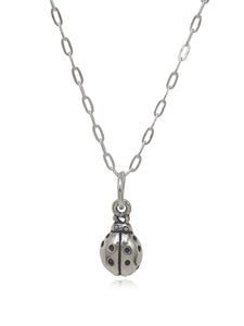EnCharmed Sterling Silver Teeny Tiny Ladybug 3D Good Luck Charm Necklace, 18"
