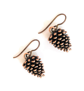 Pine Cone Earrings for Women Hypoallergenic Niobium Wires Handmade in USA by Darlene's Gift Shop