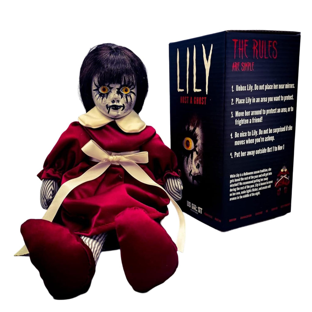 Lily: Host a Ghost – 13" Creepy Haunted Doll for Protection from Ghosts. Lizzie Borden House Scary Doll for Halloween and True Crime Collectors