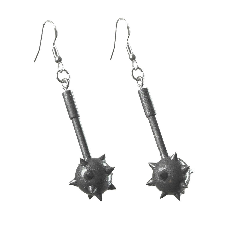 Morning Star Drop Earrings | Medieval Renaissance Weapon Jewelry | Spiked Ball | Gothic Morningstar