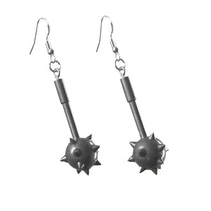 Morning Star Drop Earrings | Medieval Renaissance Weapon Jewelry | Spiked Ball | Gothic Morningstar