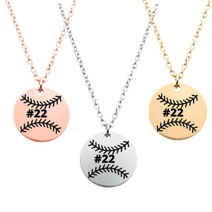 Personalized Softball Necklace, Softball Gifts for Women, Teens, Custom Engraved Softball Pendant, Custom Softball Accessories