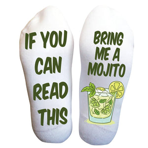 DESIGNS BY KARY Funky Fun Mojito Socks - Cocktail Funny Gift for Men & Women, Christmas Stocking Stuffers