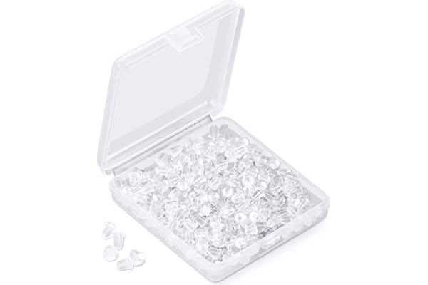 Silicone Earring Backs Earring Backings Soft Clear Ear Safety Back Pads Backstops Clutch Stopper Replacement for Fish Hook Earring Studs Hoops Diameter 4mm (300)