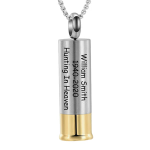 Personalized Urn Necklace - Keepsake Urn Shotgun Shell Cremation Necklace For Dog And Human Ashes - Cremation Necklace - Keepsake Necklace - Memorial Necklace - Urn Necklace