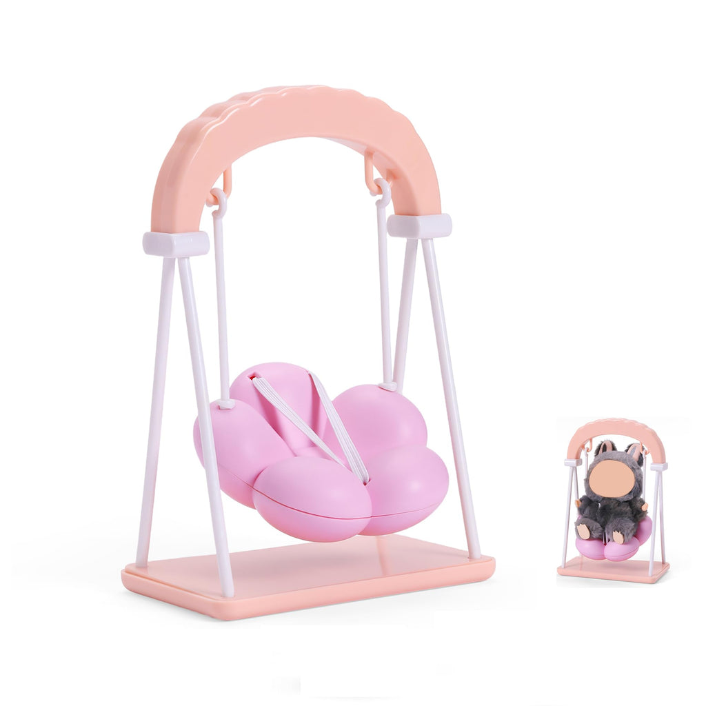 Miniature Furniture Accessories for Labubu 17cm Dolls, Swing Chair/Rocking Horse Compatible with 15cm/17cm Collectible Figures, No Doll (Swing)