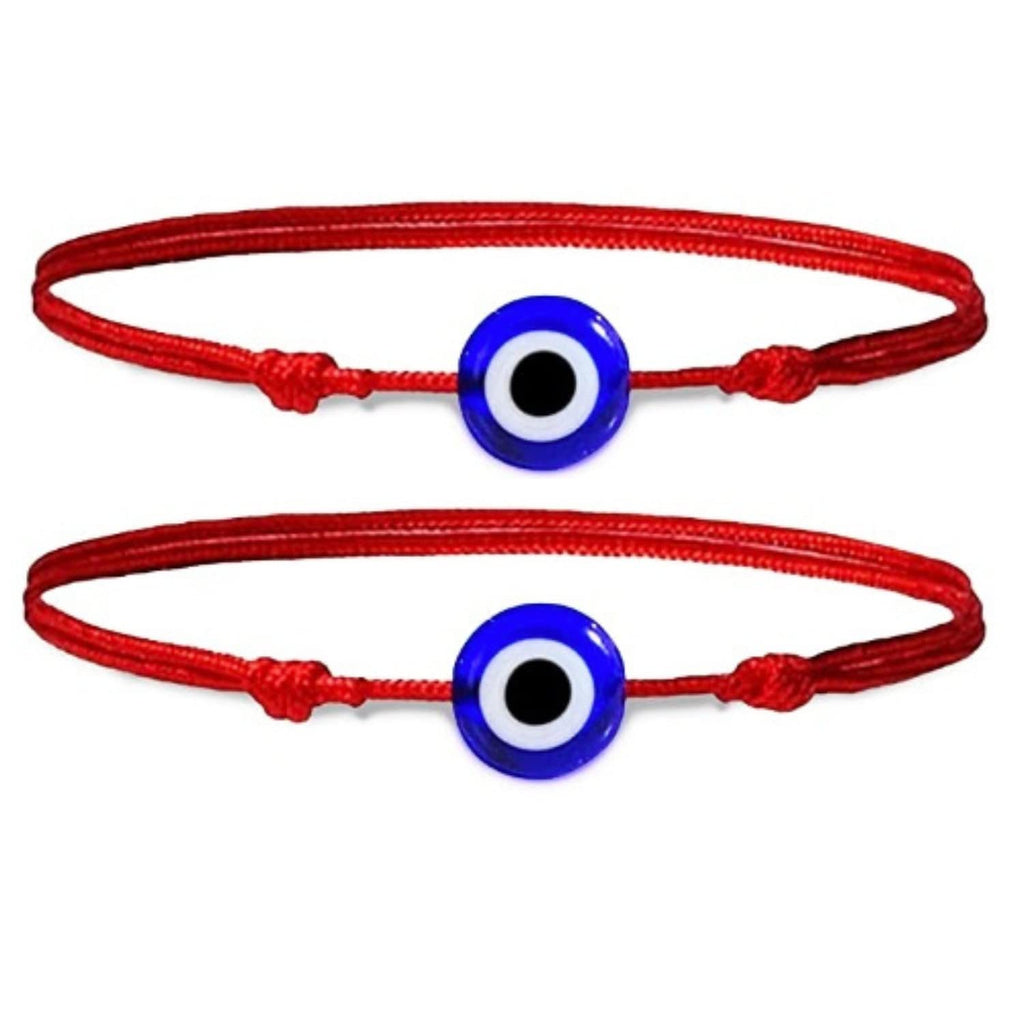 Luck Strings (2-pack) Evil Eye Bracelets - Red String Bracelets Couples Gift - Lucky Eye Kabbalah Protection Adjustable Wristbands For Women Men Unisex Adult Husband Wife Gifts Boyfriend Girlfriend