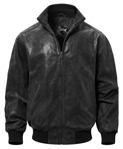 FLAVOR Men's Real Leather Bomber Casual Jacket