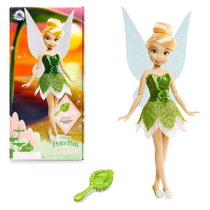 Disney Store Official Disney Princess Classic Doll (Tinker Bell from Peter Pan), 11 Inches, Includes Brush with Molded Details, Fully Posable Toy in Classic Outfit - Disney Princess Toys for Girls