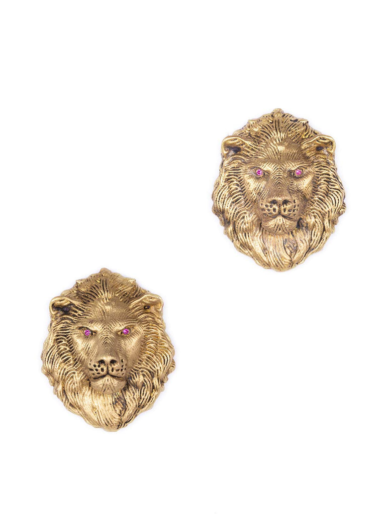 Vatslacreations Luxury Gold Lion Head Cufflinks for Men, Premium Brass Cufflinks with Gift Box, 30×25mm – Elegent Christmas Gift for Husband, Boyfriend & Professionals