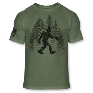 Bigfoot Concrete Worker T-Shirt - Funny Sasquatch Concrete Finisher Tee - Soft Blend T - A174 Multicolor