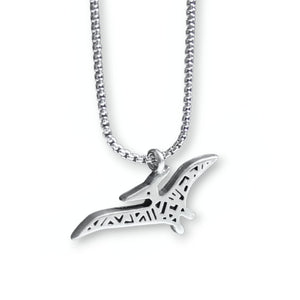 Mark Poulin Women's Pewter Necklace Pterodactyl Dinosaur Jewelry Pendant 18" Chain