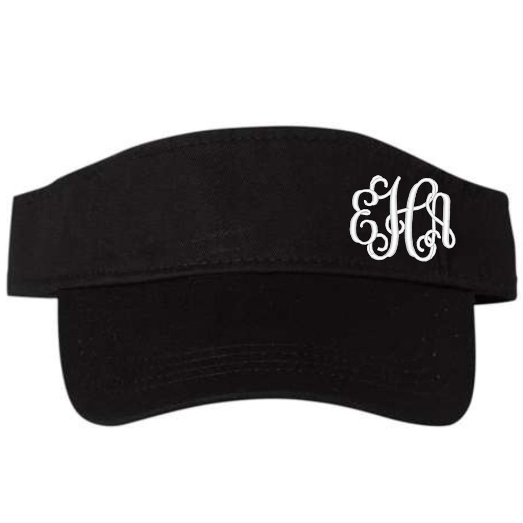 Women's Customized Personalized Monogrammed Visor, Handmade Monogram Initials, Visor with Initials, Beach Cruise Pool Sun Lake Vacation Trip, Gift Present Mom Wife Gigi Mimi Grandma Sister Friend Wife