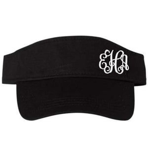 Women's Customized Personalized Monogrammed Visor, Handmade Monogram Initials, Visor with Initials, Beach Cruise Pool Sun Lake Vacation Trip, Gift Present Mom Wife Gigi Mimi Grandma Sister Friend Wife
