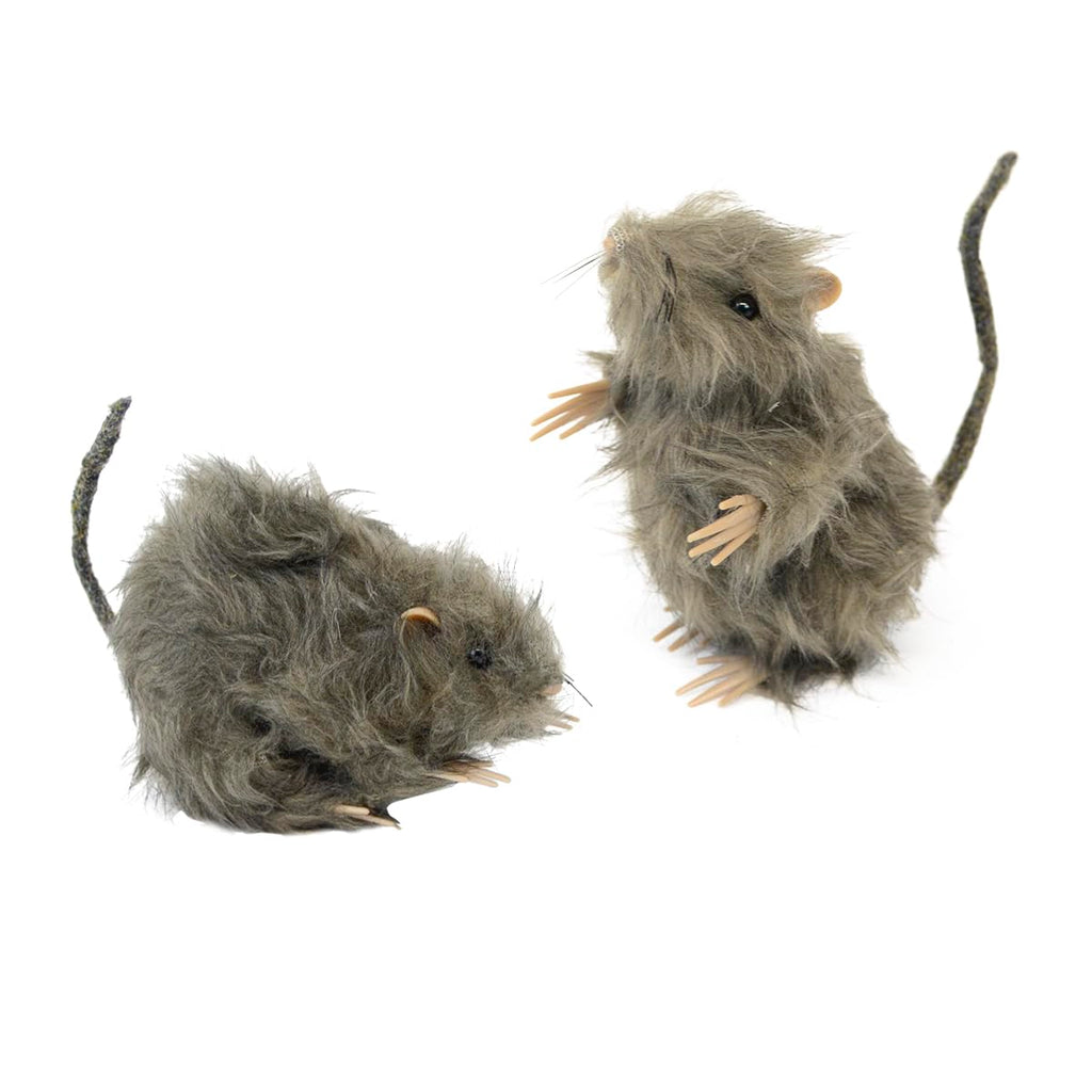 Treasure Gurus Realistic Scary Furry Rats 2 Mouse Rat Haunted House Spooky Indoor Decor Cat Toy Doll Halloween Decorations