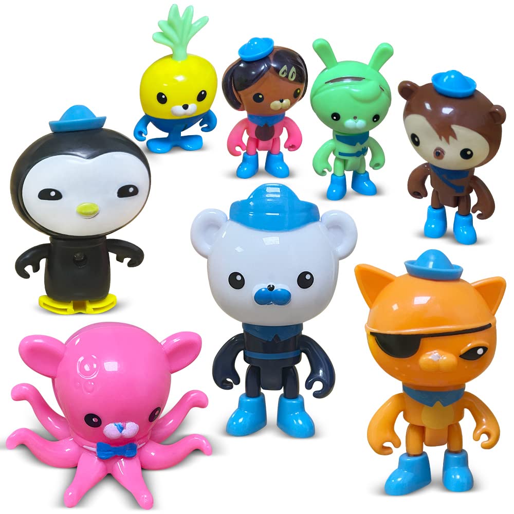 CHANECALL Action Figures Toy, 8 Pcs Cake Topper Figures Decorations, Mini Animals Figurines Playset, Ocean Educational Toys Set for Kids for Birthday Party Supplies Christmas