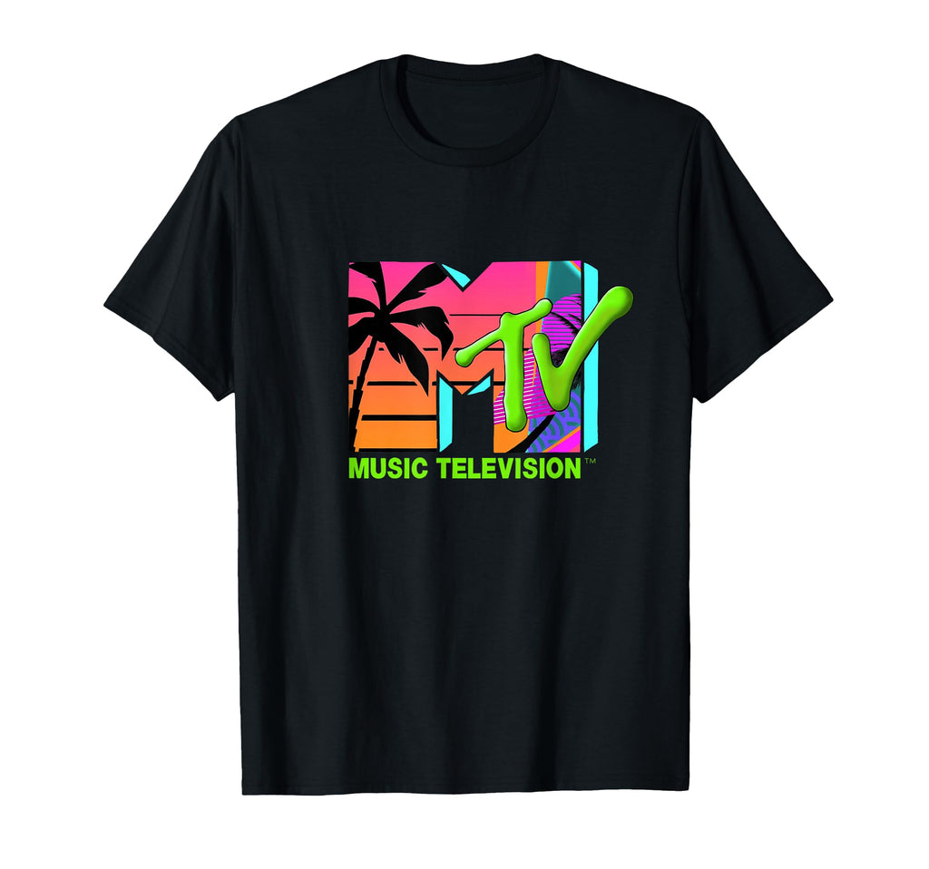 The Official MTV Logo with Retro Palms in Paradise T-Shirt