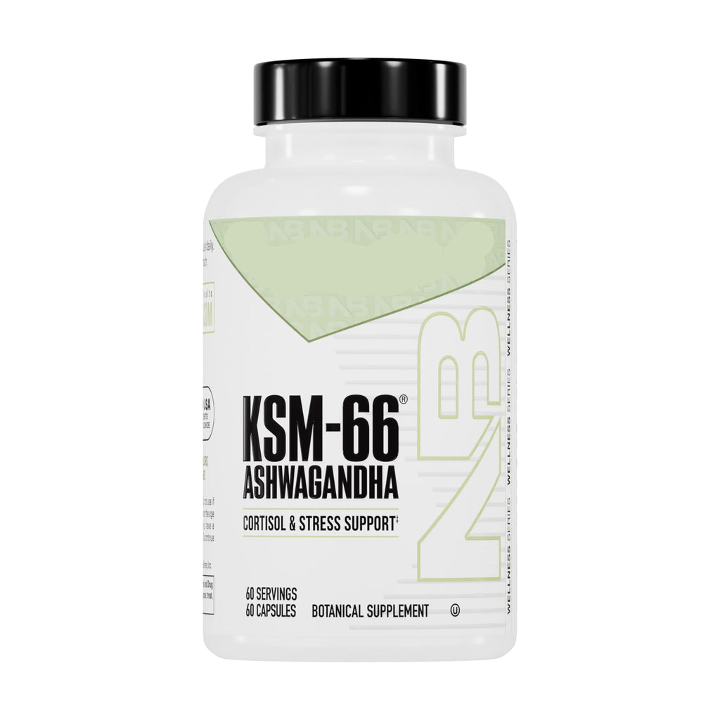 NUTRABIO KSM-66 Ashwagandha supplement bottle on a white background