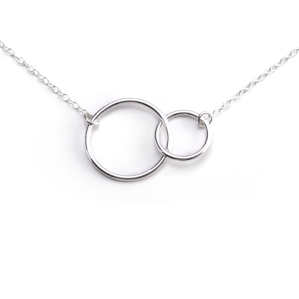 925 Sterling Silver Sisters Interlocking Circles Necklace, Sister Birthday Gifts, Great Gift Idea