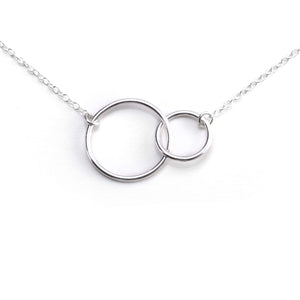 925 Sterling Silver Sisters Interlocking Circles Necklace, Sister Birthday Gifts, Great Gift Idea