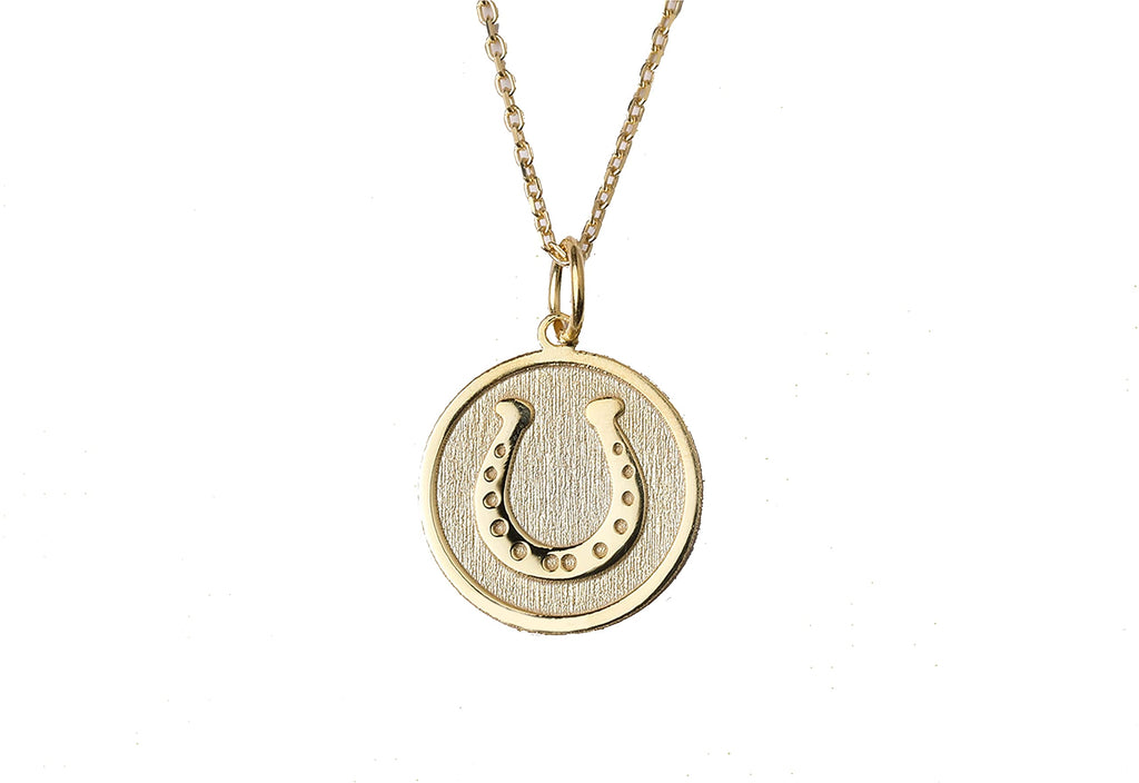 Horseshoe Necklace, Horseshoe Pendant, Christmas Gift Necklace, Good Luck Gifts, Gold Plated Lucky Charm, Birthday Gift Necklace