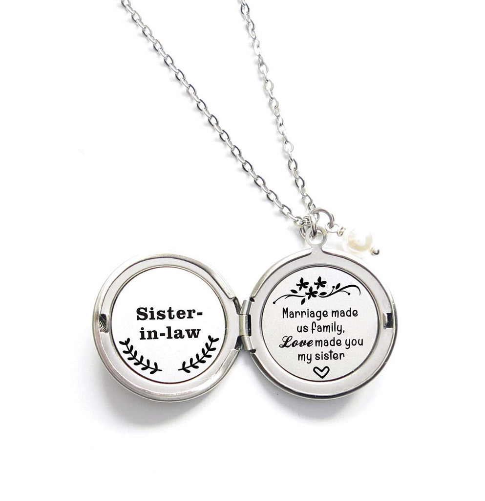 Sister in Law Gift Marriage Made Us Family Love Made You My Sister Long Locket necklace