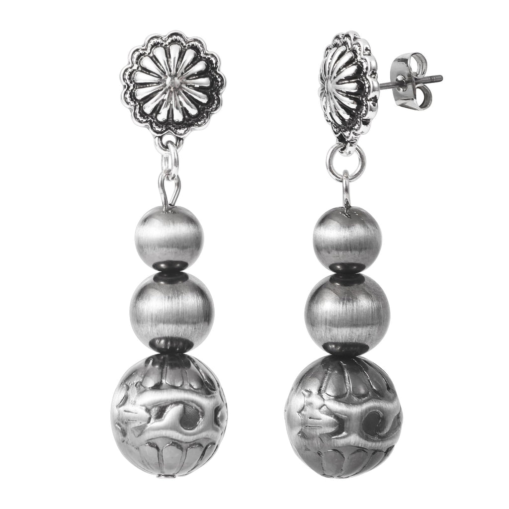 Western Earrings for Women Cowgirl Boho Faux Navajo Pearls Native American Jewelry Accessories Dangle Drop Earrings
