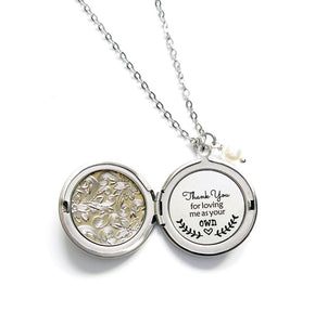 Bonus Mom Gift Thank You for Loving Me as Your Own Long Locket Necklace Mothers Day Gifts for Mother In Law Wedding Present for Stepmoms