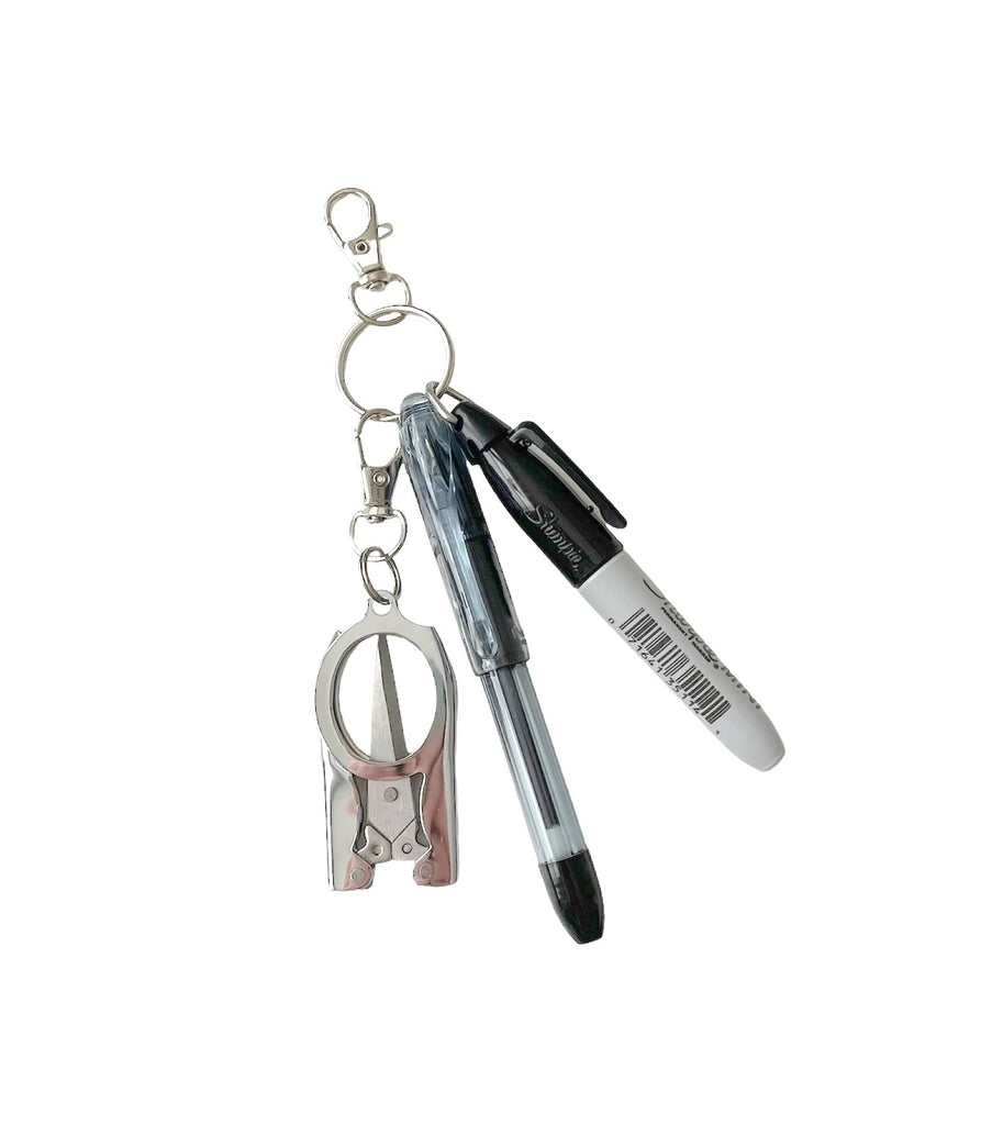 Badge Reel Accessory Mini Pen, Sharpie, Folding Scissors - Attach to Your Badge Holder, Backpack, etc, Pen Set, Mini Permanent Marker, Highlighter, Nurse Accessories, Nurse Gift