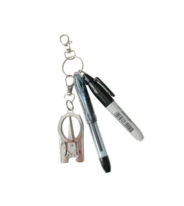 Badge Reel Accessory Mini Pen, Sharpie, Folding Scissors - Attach to Your Badge Holder, Backpack, etc, Pen Set, Mini Permanent Marker, Highlighter, Nurse Accessories, Nurse Gift