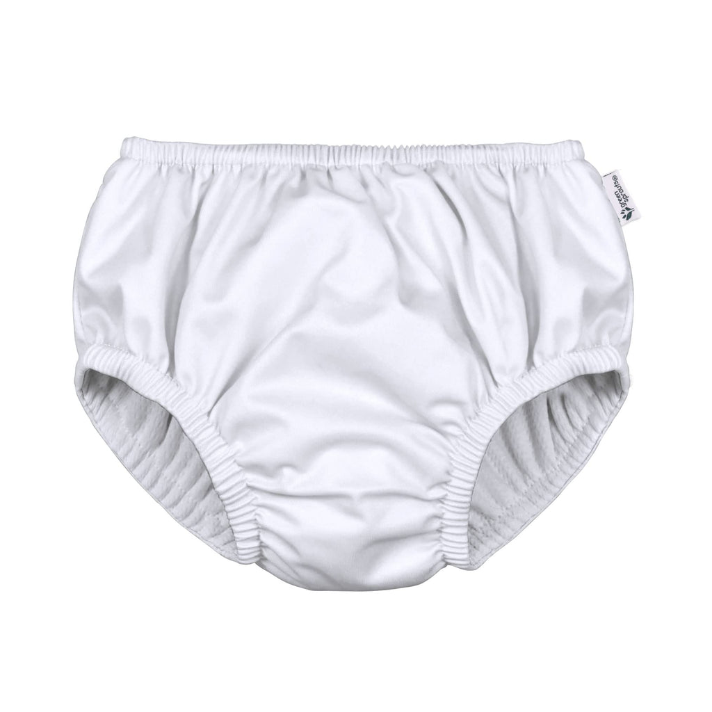 i play. by green sprouts Reusable, Eco Pull-up Swim Diaper, UPF 50, 4T, White, Patented Design, STANDARD 100 by OEKO-TEX Certified