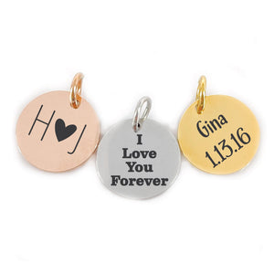 Personalized Disc Charm Circle Charm Stainless Steel DISC-CHARM