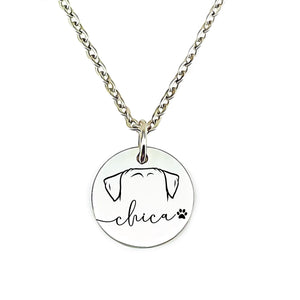 Personalized Dog Necklace | Custom Dog Ears | Custom Dog Name Necklace | Dog Mom Gift | Pet Necklace with Name for Women | Bella Bleu Disc Necklace BELLA-BLEU-DISC
