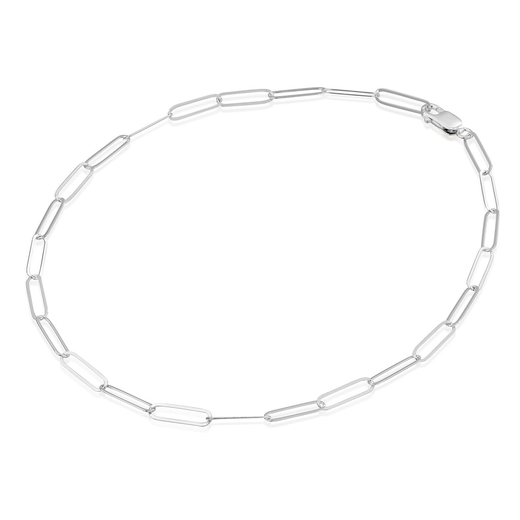 Tooliks Sterling Silver Wide Link Choker Necklace - Handmade Lightweight Paperclip Choker Chain - 14.5" SHORT