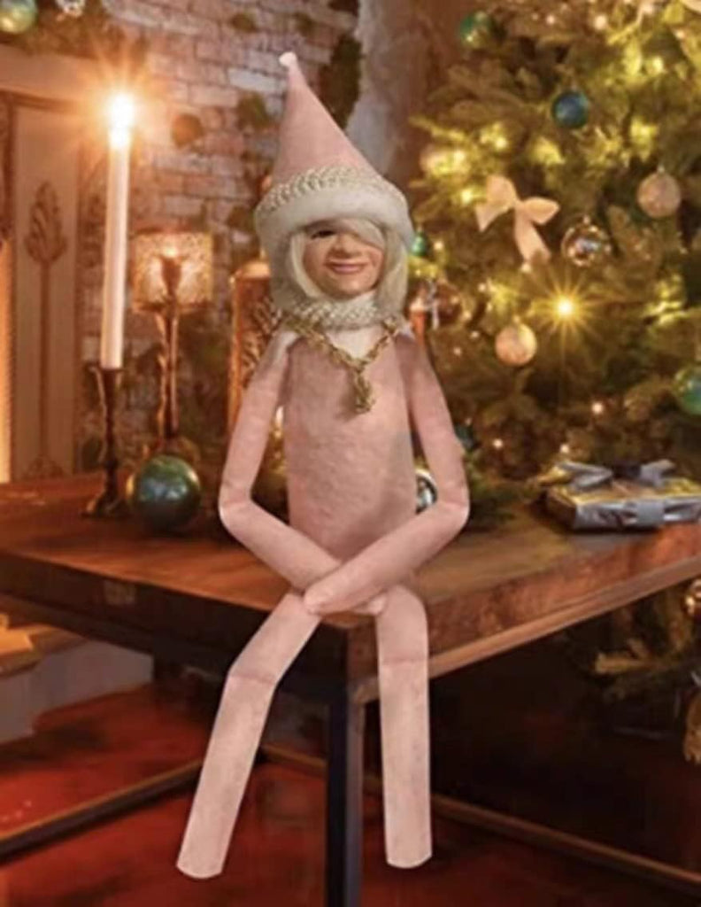 Christmas Elf Doll, Handmade Black Elf Hip Hop Doll, for Home Garden Decoration Holiday Halloween Toy