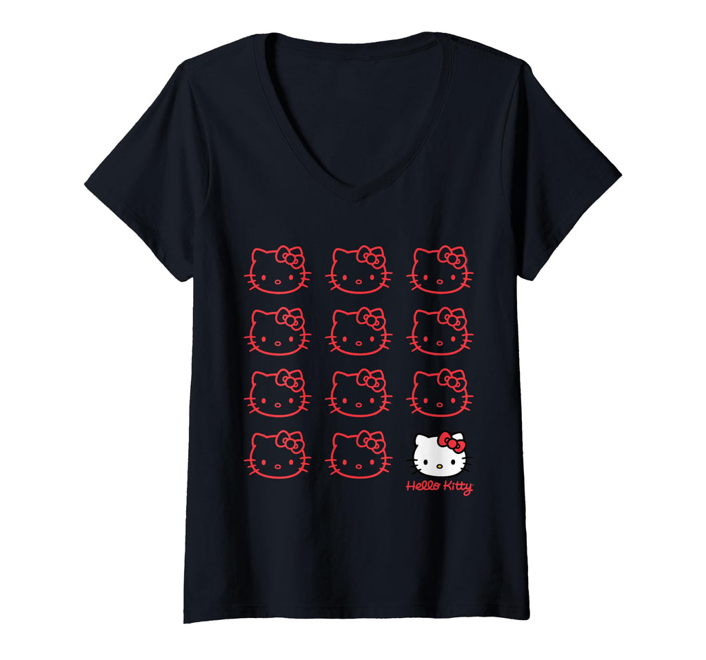 Womens Hello Kitty Real V-Neck T-Shirt Small
