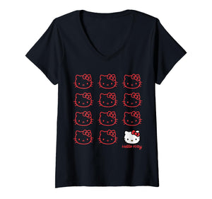 Womens Hello Kitty Real V-Neck T-Shirt Small