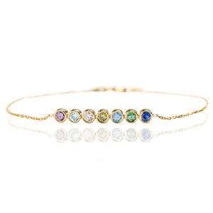 Personalized Birthstone Bracelet for Mom or Grandma, Dainty Custom Bracelet for Women, Gold/Rose/Silver Birthstone Jewelry, Mother’s Day Gift