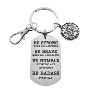 United States Army Keychain | Snaphook Heavy Duty Stainless Steel Charm Silver | Be Brave, Be Humble, Be Badass Everyday | Deployment Gift | Academy Graduation